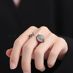 Cat with Yarn Ball Brass Adjustable Cuff Rings&nbsp;FS-WGEABF8-01