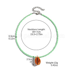 Summer Beach Natural Shell Pendant Glass Seed Beaded Necklaces for Women&nbsp;FS-WGEF253-13