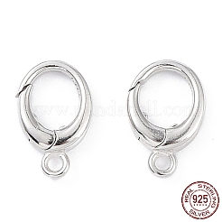Anti-Tarnish Rhodium Plated 925 Sterling Silver Spring Gate Rings&nbsp;STER-K173-14P