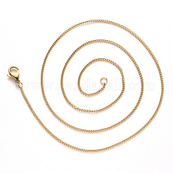 304 Stainless Steel Curb Chain Necklace&nbsp;NJEW-S420-001B-G