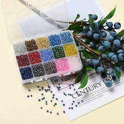 375G 15 Colors Glass Seed Beads&nbsp;SEED-JP0004-05-4mm