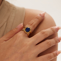 Oval Natural Lapis Lazuli Finger Rings&nbsp;QU8583