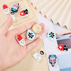 10Pcs 5 Styles Food Grade Eco-Friendly Silicone Focal Beads&nbsp;SIL-CA0003-30