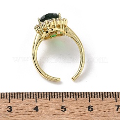 Brass Micro Pave Cubic Zirconia Cuff Open Rings for Women&nbsp;RJEW-L343-17G-08