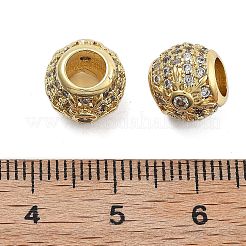 Brass Micro Pave Cubic Zirconia European Beads&nbsp;KK-Q006-44G