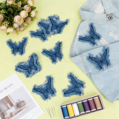 12Pcs Butterfly Denim Embroidery Lace Sewing Ornaments&nbsp;DIY-BC0017-91