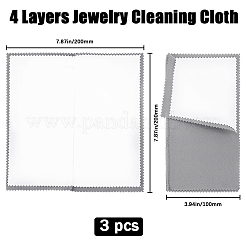 3 Sheets 4 Layers Silver Polishing Cloth&nbsp;AJEW-BBC0002-17A