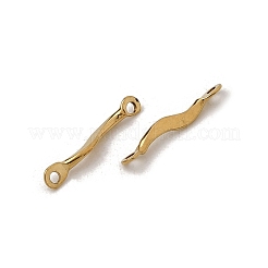 304 Stainless Steel Wavy Bar Links Connector Charms&nbsp;STAS-A134-01C-G