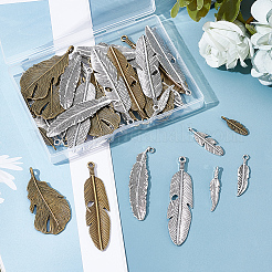 48Pcs 8 Styles Tibetan Style Alloy Pendants&nbsp;FIND-GF0009-04