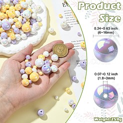 250G UV Plating Rainbow Iridescent Opaque Acrylic Beads&nbsp;PACR-CJ0001-39