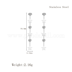 Stainless Steel Star Tassel Stud Earrings&nbsp;LM8207-1