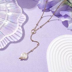 ABS Plastic Imitation Pearl Nuggets Pendant Necklaces&nbsp;NJEW-JN04952