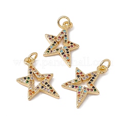 Brass Micro Pave Colorful Cubic Zirconia Pendants&nbsp;KK-G439-22G