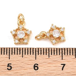Brass Micro Pave Cubic Zirconia Charms&nbsp;CU-CBAA6E8-05G-02