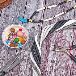 10 Strands 4 Colors Flat Round Handmade Polymer Clay Beads&nbsp;CLAY-SZ0001-99