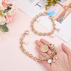 2Pcs Alloy Enamel Flower & Rainbow Charm Purse Strap Extenders&nbsp;AJEW-PH0004-98