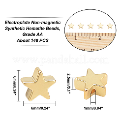 Electroplate Non-magnetic Synthetic Hematite Beads Strands&nbsp;G-AR0003-77G