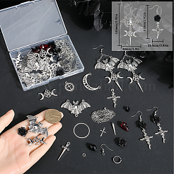 DIY Halloween Brass & Alloy Sword Cross Dangle Earring Making Kits&nbsp;DIY-SC0026-58