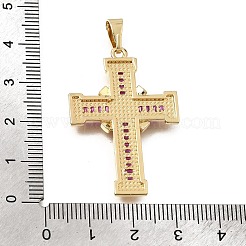 Brass Micro Pave Magenta Cubic Zirconia Pendants&nbsp;CU-CBA4BAF-03G