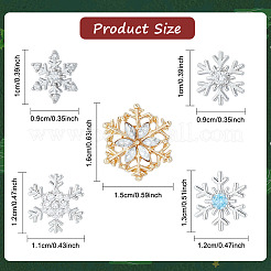 5 Pairs 5 Style Exquisite Christmas Snowflake Cubic Zirconia Stud Earrings&nbsp;EJEW-AN0002-39