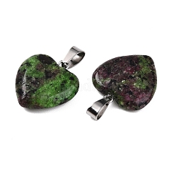 Heart Natural Zoisite Pendants&nbsp;G-Q438-03-01
