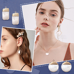 120Pcs 6 Style Electroplate Freshwater Shell Pendants&nbsp;SHEL-CA0001-015