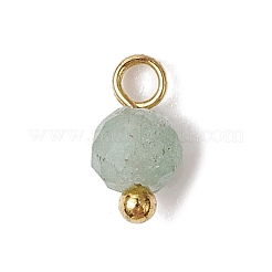 8Pcs 8 Styles Natural Agate & Carnelian & Green Aventurine & Amethyst & Aquamarine Faceted Round Charms&nbsp;PALLOY-JF03451