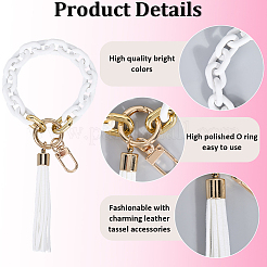 2Pcs Acrylic & Zine Alloy & PU Pendant Decoration&nbsp;KEYC-CL0001-44B
