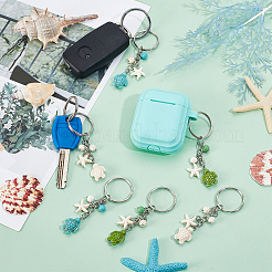 12Pcs 3 Style Synthetic Turquoise Keychains&nbsp;KEYC-ME00003