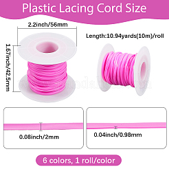 6 Rolls 6 Colors PVC Plastic Rattan Wicker Strips&nbsp;DIY-CY0001-96