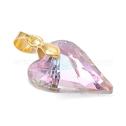 Electroplated Transparent Glass Pendants&nbsp;PALLOY-JF05156-01
