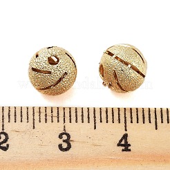 Texture Brass Beads&nbsp;KK-S379-02G-F
