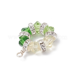 3Pcs 3 Colors Imitation Austrian Crystal K9 Glass & Brass Crystal Rhinestone Beaded Pendants&nbsp;PALLOY-TA00311
