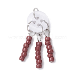 2Pcs 2 Colors Glass Seed Pendants&nbsp;PALLOY-JF03908