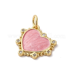 Brass Pave Cubic Zirconia with Enamel Charms&nbsp;KK-Q098-20G-D