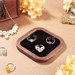 1Pc Wood with Velvet Jewelry Plate&nbsp;ODIS-TA0001-10