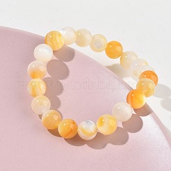 9MM Natural Yellow Shell Round Beaded Stretch Bracelets&nbsp;SH-CBACA76-18E
