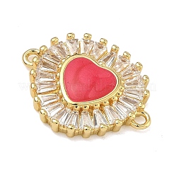 Brass Pave Clear Cubic Zirconia Connector Charms&nbsp;KK-A293-12G-02