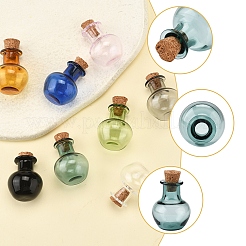 8Pcs 8 Colors Round Glass Cork Bottles Ornament&nbsp;BOTT-FS0001-04