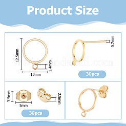 30Pcs Brass Stud Earring Findings&nbsp;KK-HS0001-73B