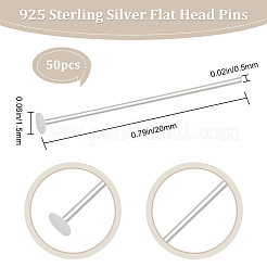 925 Sterling Silver Flat Head Pins&nbsp;STER-BBC0002-14B