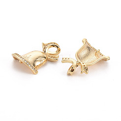 Brass Micro Pave Clear Cubic Zirconia Link Connectors&nbsp;X-KK-S356-446-NF