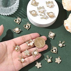 25Pcs 5 Styles Alloy with Rhinestone Pendants&nbsp;FIND-YW0013-01