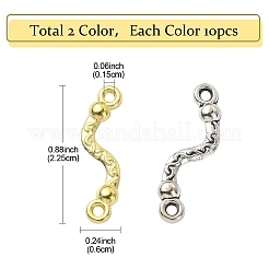 20Pcs 2 Colors Alloy Bar Connector Charmss&nbsp;FIND-YW0004-34
