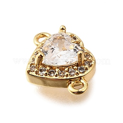 Brass Clear Cubic Zirconia Connector Charms&nbsp;KK-U065-08G