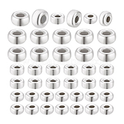 60Pcs Rondelle 925 Sterling Silver Spacer Beads&nbsp;STER-PH0003-08