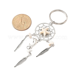 Alloy Magnesite Synthetic Turquoise Keychain&nbsp;HJEW-JKC01249