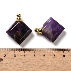 Natural Amethyst Perfume Bottle Pendants&nbsp;G-Z039-05G-06