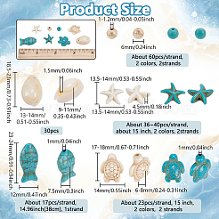 DIY Synthetic Turquoise & Natural Cowrie Shell Beads Jewelry Making Findings Kits&nbsp;DIY-NB0012-57