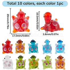 10Pcs 10 Colors Handmade Lampwork Beads&nbsp;LAMP-SC0001-24